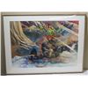 Image 1 : Large Framed Watercolor "Pau O Hiiaka, Signed A.C. Kahekiliuila Lagunero,  28" x 36"