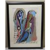 Image 1 : Large Framed Abstract Mixed Media Art, Signed by Robert Winslow, 44" x 32"