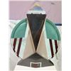 Image 1 : Granite & Glass Sculpture, Mixed Media Art by Robert Croy, 20"x7"x16"H (triangular top is cracked)