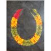 Image 2 : Colorful Feather Lei in Wood Frame 15" x 14.5"
