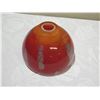 Image 3 : Red Glass Bowl w/ Gray Accents 9" Diameter x 7.5"H