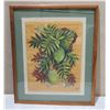 Image 1 : Framed Art, Ulu Breadfruit, Mixed Media, Signed Noni Floyd,19"x24"