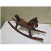 Image 2 : Wooden Carved Rocking Horse 36"L x 20"H