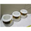 Image 2 : Qty 3 Kohler Artist Editions White Pots w/ Gold Accents 10" Diameter x 10"H