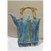 Image 1 : Painted Metallic Teapot w/ Straw Handle 25"H