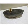 Image 2 : Solid Rock Objet D'Art 20" x 12" x 4"H w/ Metal Thinking Male Figure