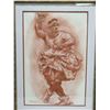 Image 2 : Framed Original Art, Male Hula Dancer, Signed Pooloa 22" x 30"