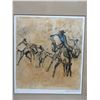 Image 2 : Framed Art, Mixed Media Block Print, Cowboy, Signed LeRoy Neiman '80, 193/250,  24" x 31"