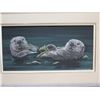 Image 2 : Framed Original Painting on Canvas, Sea Otters by Liz Mitten Ryan 1997 (32" x 21")