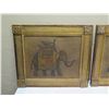 Image 2 : Qty 2 Framed Large Elephant Mixed Media 26.5" x 22.5"