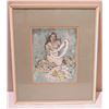 Image 1 : Framed Original Art, Hawaiian Woman with Lei by Shirley Russell 21" x 25"