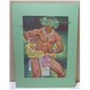 Image 1 : Original Pastel, Hawaiian Male Dancer, Signed Po'oloa, Unframed 25" x 33"