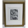 Image 1 : Framed Original Sketch, Man w/ Poi Bowl, Signed Roland Ray 1980 (16" x 20")