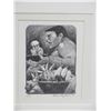 Image 2 : Framed Original Sketch, Man w/ Poi Bowl, Signed Roland Ray 1980 (16" x 20")
