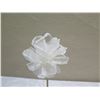Image 2 : White Floral Sculpture on Pedestal Base 16"H