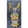Image 1 : Vase w/ Ornate Cupid-Accented Scroll Motif Casing/Stand 28"L (Possibly Baccarat)