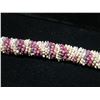 Image 8 : Purple & White Shell Lei w/ Shell Closure 19"L