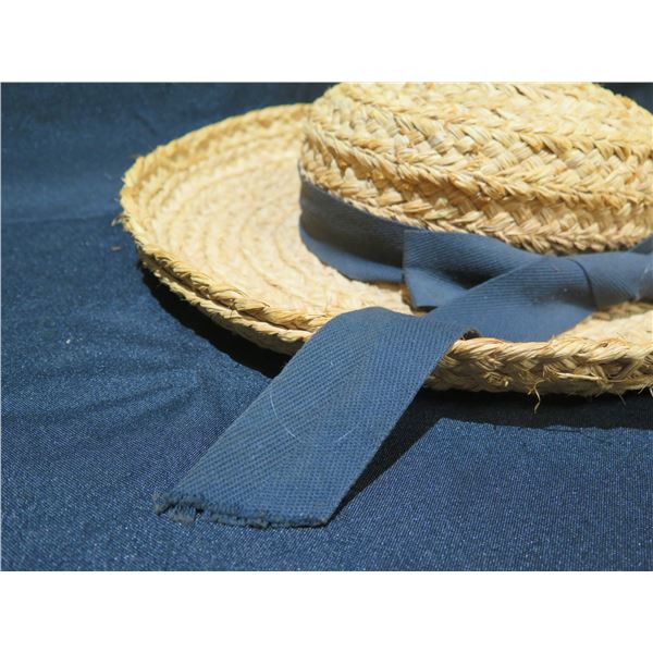 Helen Kaminski Straw Hat w/ Blue Tie Hatband Handmade in  display picture 2
