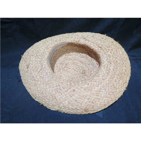 Helen Kaminski Straw Hat w/ Blue Tie Hatband Handmade in  display picture 3