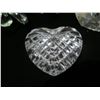 Image 2 : Qty 4 Glass Objets d'Art: Faceted Heart, Octagon w/ Pearl, Elephant & Turtle