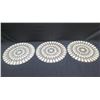 Image 1 : Qty 3 Deborah Rhodes Gray Teardrop Capiz Shell Mats, Made in Philippines 16"D