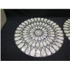 Image 2 : Qty 3 Deborah Rhodes Gray Teardrop Capiz Shell Mats, Made in Philippines 16"D