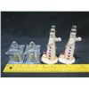 Image 8 : Qty 2 Glass Pagoda & 2 CIC Becca Barton Snowman Salt & Pepper Shakers 2"x2"W