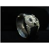 Image 2 : Metal Owl Bracelet w/ Black Leather Band 3.5" Diameter