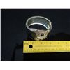Image 8 : Metal Owl Bracelet w/ Black Leather Band 3.5" Diameter