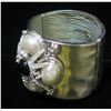 Image 2 : Metal Bracelet w/ Pearl & Small Stone Beads, Stamped CS 172g,  3.5" Diameter