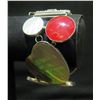 Image 1 : Bracelet w/ Large Flat Shells, Stamped Sterling 925, 8.5"L x 2"W