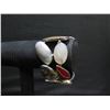 Image 2 : Bracelet w/ Large Flat Shells, Stamped Sterling 925, 8.5"L x 2"W