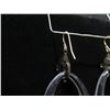 Image 8 : Pair Alexis Bittar Metal & Teardrop Shaped Stone Hook Dangle Earrings 2.75"L
