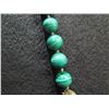 Image 8 : Malachite Necklace w/ Pendant & Filigree Spacers Stamped Silver 27"L