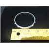 Image 8 : Alexander McQueen White Enamel & Metal Bangle Bracelet w/ Skull Design 3"D