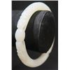 Image 1 : White Jade Bangle Bracelet w/ Carved Design 3" Diameter