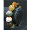 Image 1 : Faceted Colored Bead Bracelet w/ Metal 'Love Heals' Tag 8"L