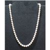 Image 1 : White Genuine Pearl Necklace w/ Gold & Pearl Clasp Stamped 750  27"L