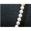 Image 3 : White Genuine Pearl Necklace w/ Gold & Pearl Clasp Stamped 750  27"L