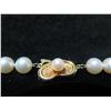 Image 8 : White Genuine Pearl Necklace w/ Gold & Pearl Clasp Stamped 750  27"L