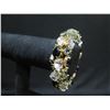 Image 2 : Metal & Faceted Stone Cluster Bracelet 8.5"L