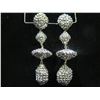 Image 8 : Qty 2 Pair Richard Kerr Metal & Faceted Stone Drop Dangle Earrings 2.5-3"L