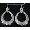 Image 1 : Alexis Bittar Textured Metal Teardrop Hook Pierced Earrings w/ Clear Stone Accent 3"L