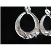 Image 2 : Alexis Bittar Textured Metal Teardrop Hook Pierced Earrings w/ Clear Stone Accent 3"L
