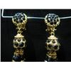 Image 2 : Barrera Metal & Black Bead Dangle Clip-On Earrings 4"L