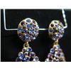 Image 2 : Oscar de la Renta Teardrop Dangle Earrings w/ Colored Stones, Clip-On 3"L