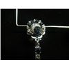 Image 2 : Barrera Metal Dangle Clip-On Earrings w/ Blue Stones 4.5"L