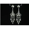 Image 8 : Barrera Metal Dangle Clip-On Earrings w/ Blue Stones 4.5"L