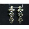 Image 2 : Oscar de la Renta Dangle Clip-On Earrings w/ Green Faceted Stones 3"L