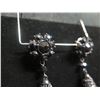 Image 2 : Pair Hematite Drop Earrings, Pierced 4"L